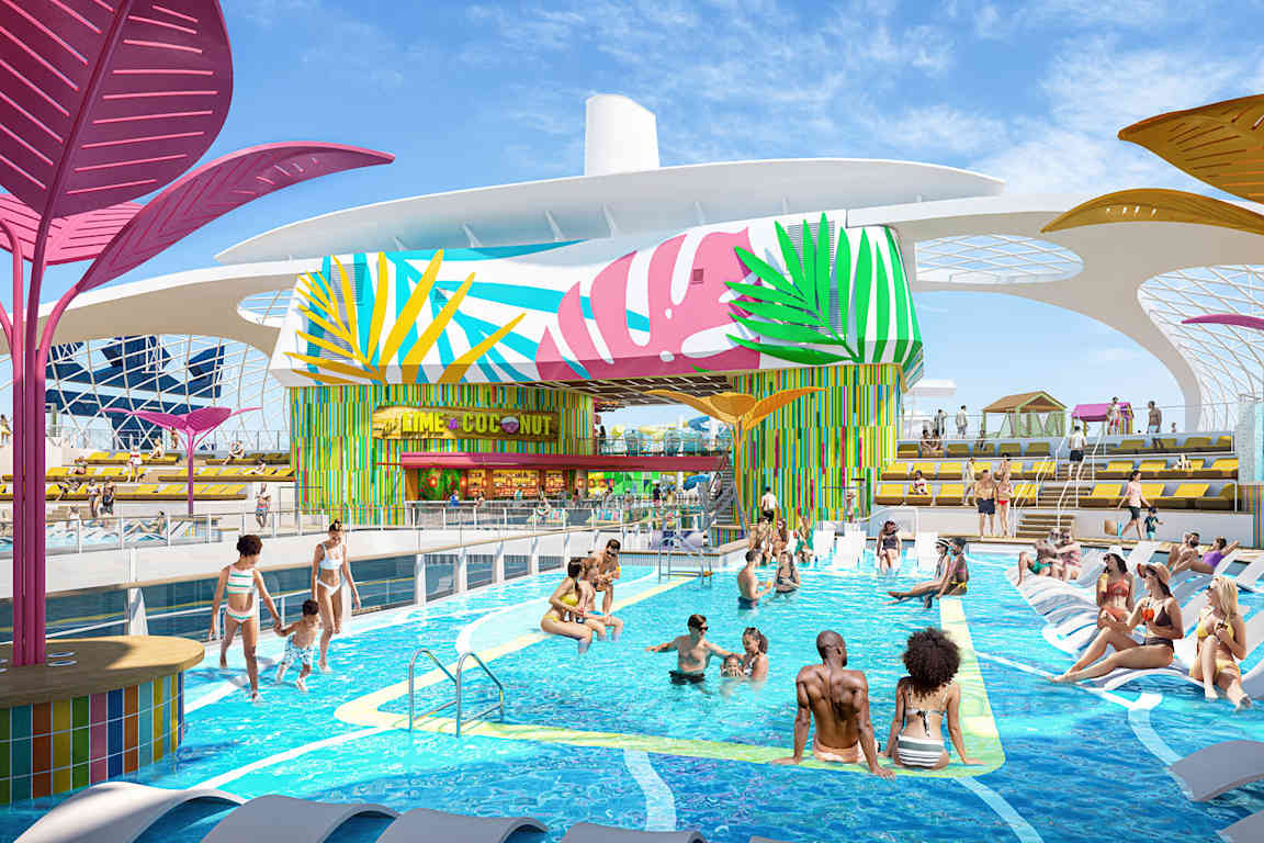 Poolområde på Utopia of the Seas (billedet er en illustration)