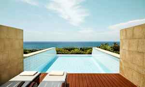 En infinitypool med udsigt over havet. (AI-genereret tekst)