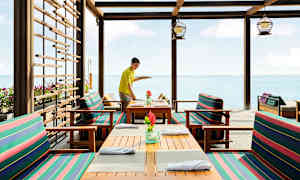 En af hotellets restauranter ved stranden