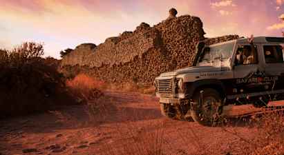 Jeepsafari i solnedgangen