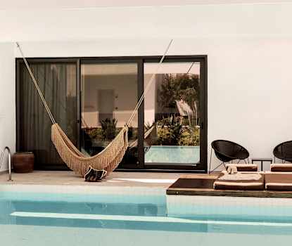 Dobbeltværelse deluxe med direkte adgang til privat, delt pool