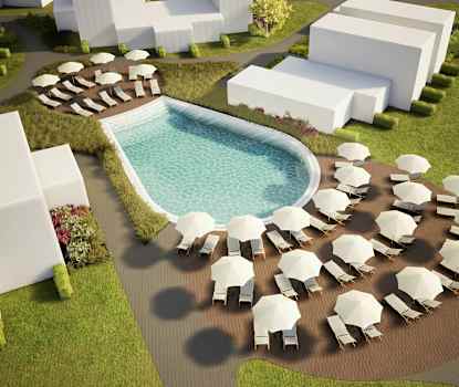Et af hotellets to nye poolområder (billedet er en illustration og kan blive ændret)