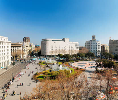 Udsigt over Plaça de Catalunya