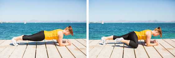 Planke med eller uden knæløft