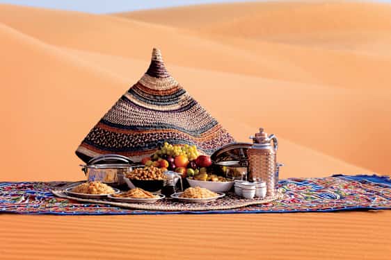 beduinmorgenmad i ørkenen
