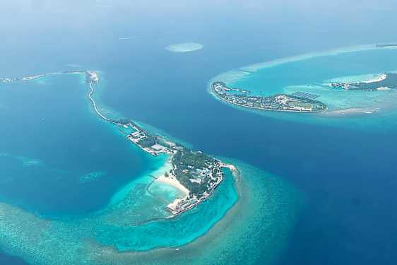 Udsigt fra vandflyet på Maldiverne