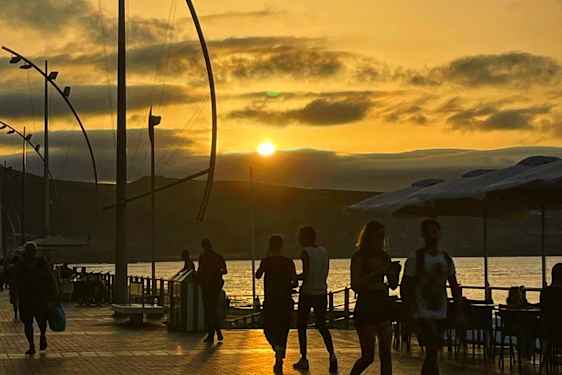 Solnedgang ved Las Canteras.