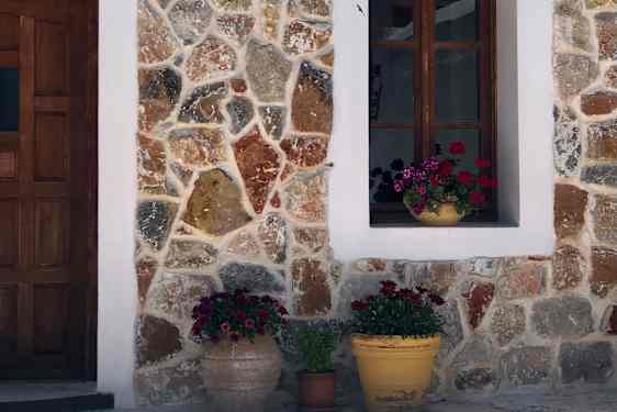 Fine detaljer på græsk hus