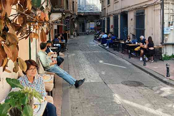 Hyggeligt kvarter i det centrale Istanbul