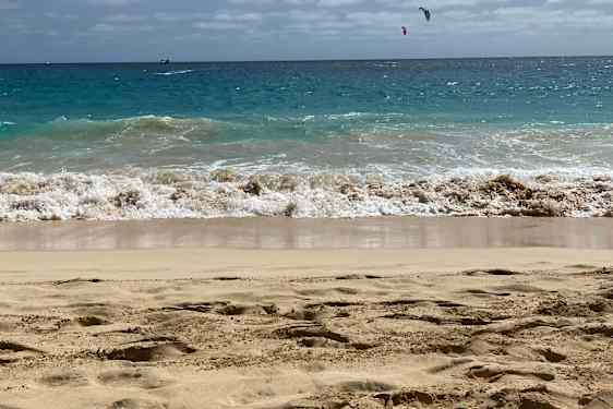 Kitesurfere i vandet