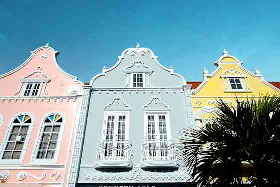 Farvede huse på Aruba
