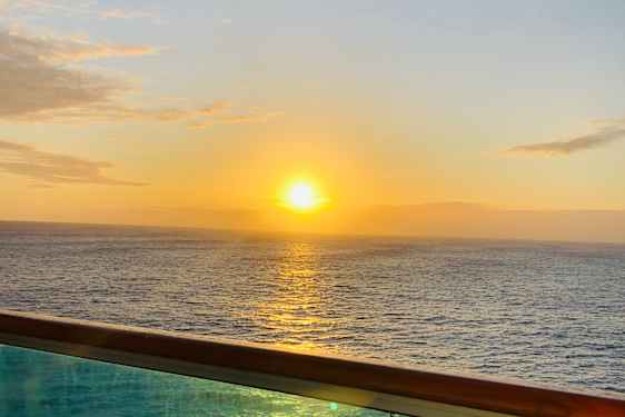 Udsigt fra kahytten med balkon