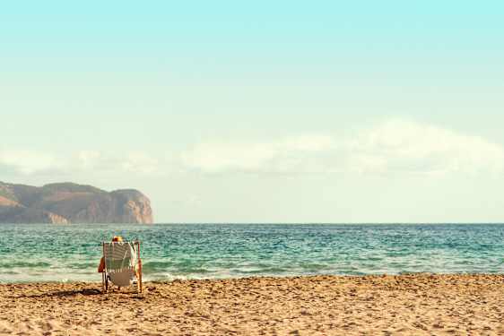 solstol på stranden