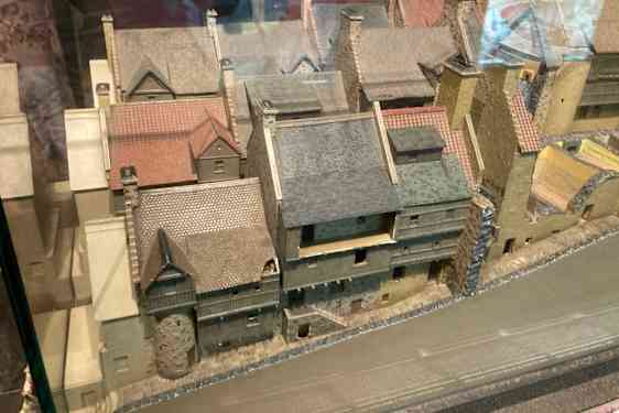 En model som viser, hvordan kvarteret så ud i gamle dage