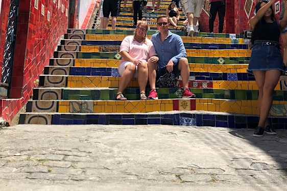 Velfortjent pause på Selarón-trappen