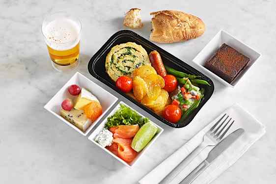Premium-meny på Sunclass Airlines