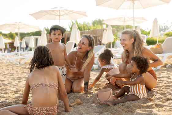 familiehygge på stranden