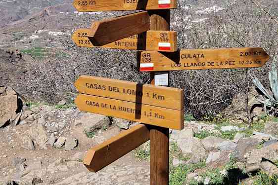 Skilte på Roque Nublo