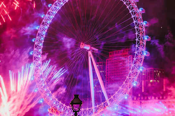 Fyrværkeri ved London Eye