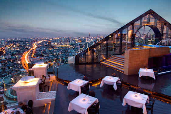 Takterass på hotell i Bangkok