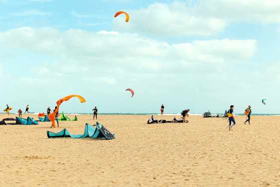 Kitesurfere på Kap Verde