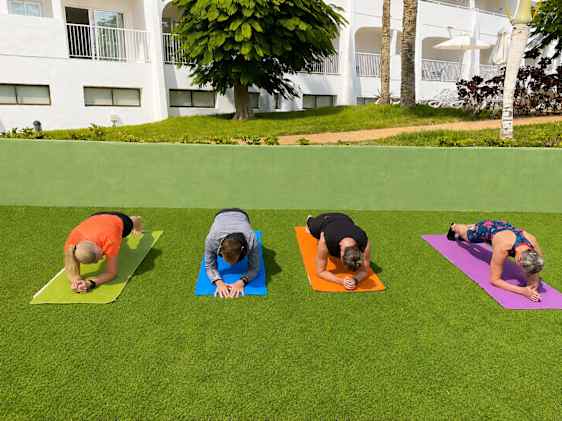 4 deltagere som ligger i planken