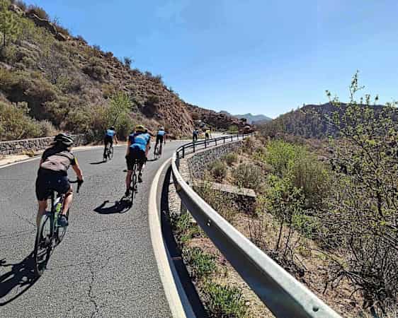 Group of riders on road