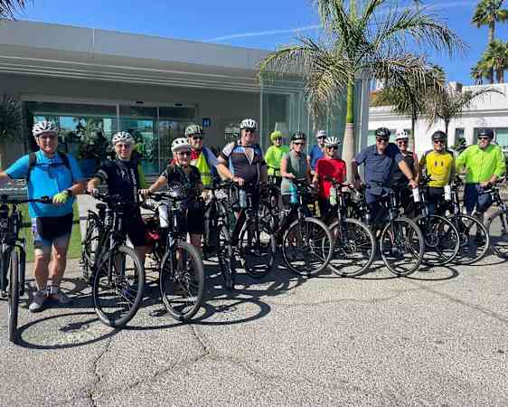 Group photo in front of hotel