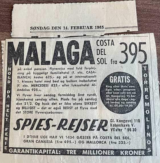 Malaga annonce 1965