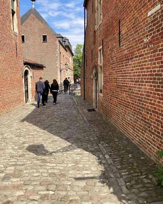 Gamle murstenshuse i en lille by i Belgien