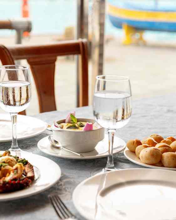 Table with tapas servings