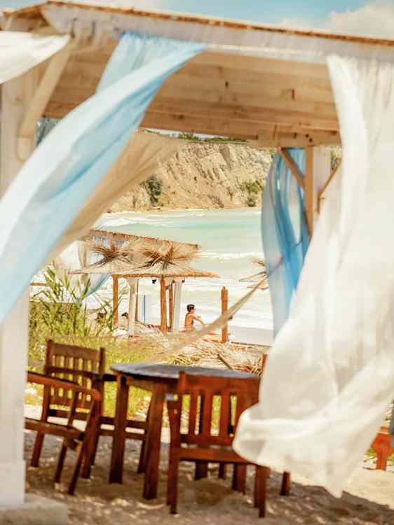 Restaurant på stranden i Bulgarien