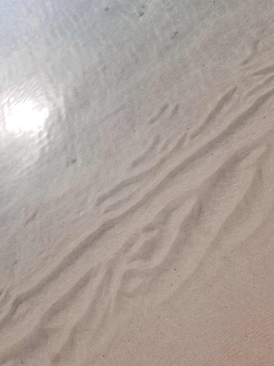 Blødt sand og vand