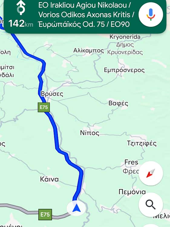 Ruten i Google Maps