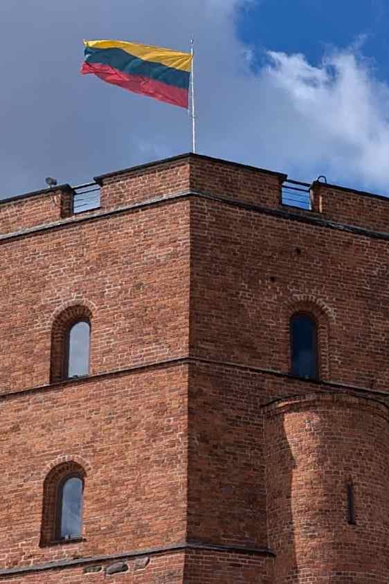 Litauens flag i toppen af Gediminas-tårnet