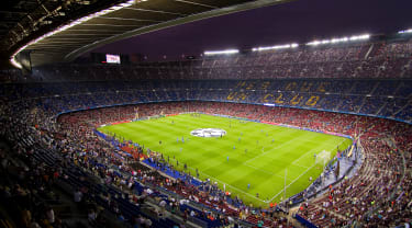 Oversigtsbillede over Camp Nou - se FC Barcelona live