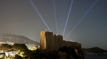 Lysshow over den Gamle by i Dubrovnik