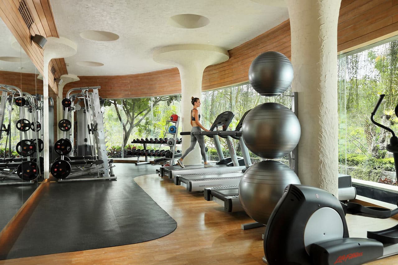 Du kan styrketræne gratis i hotellets motionsrum