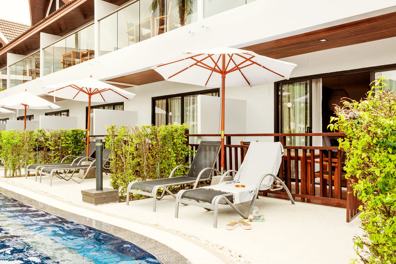 1-værelses Royal Pool Suite med terrasse med direkte adgang til hotellets pool