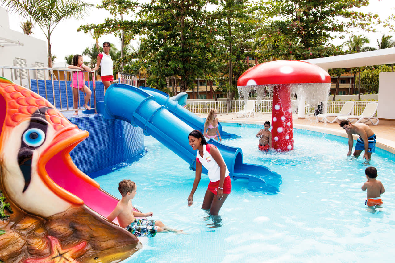 Børnepoolen i vandlandet Water Splash World på Punta Cana Riu Resort