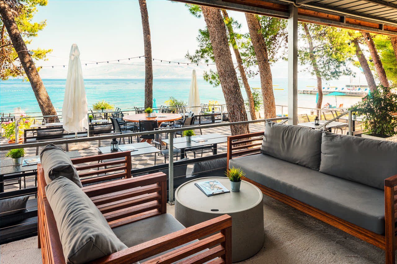 A la carte-restaurant på stranden