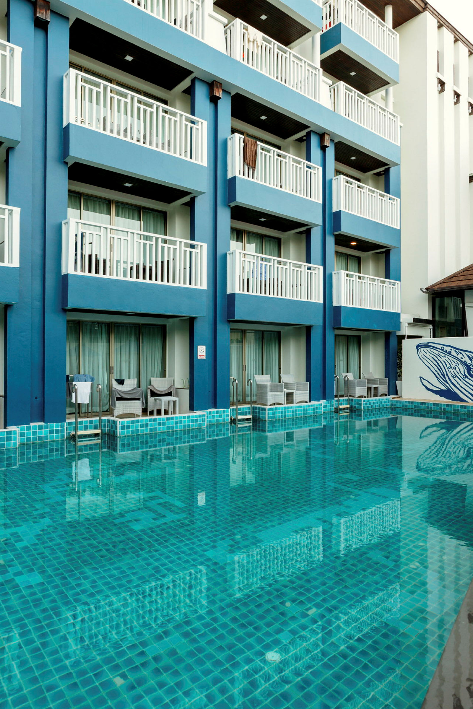 Dobbeltværelse med direkte adgang til fælles pool