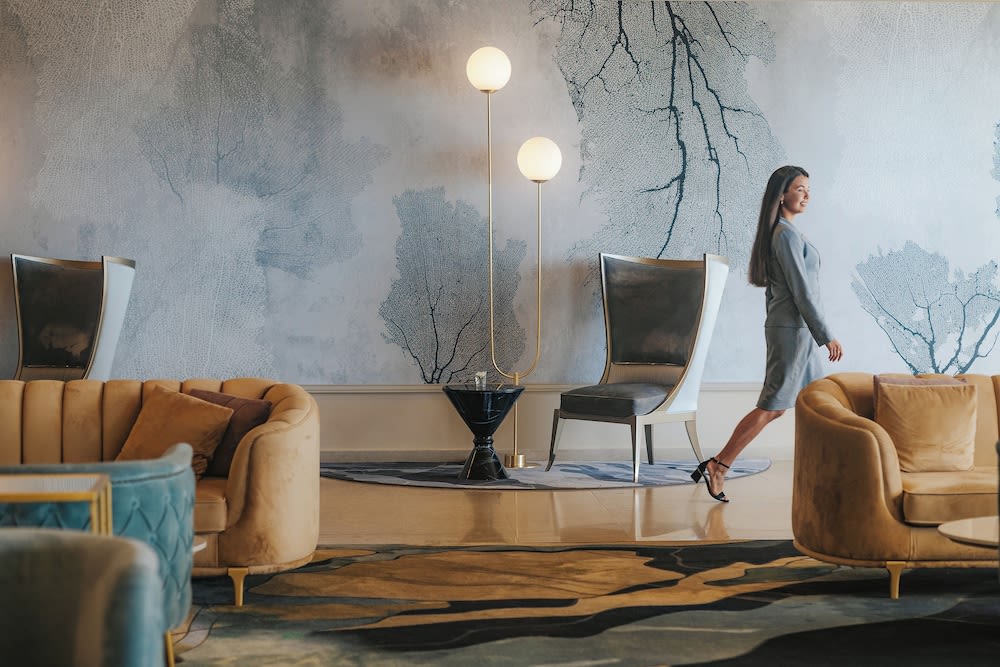 Siddeområde i lobbyen