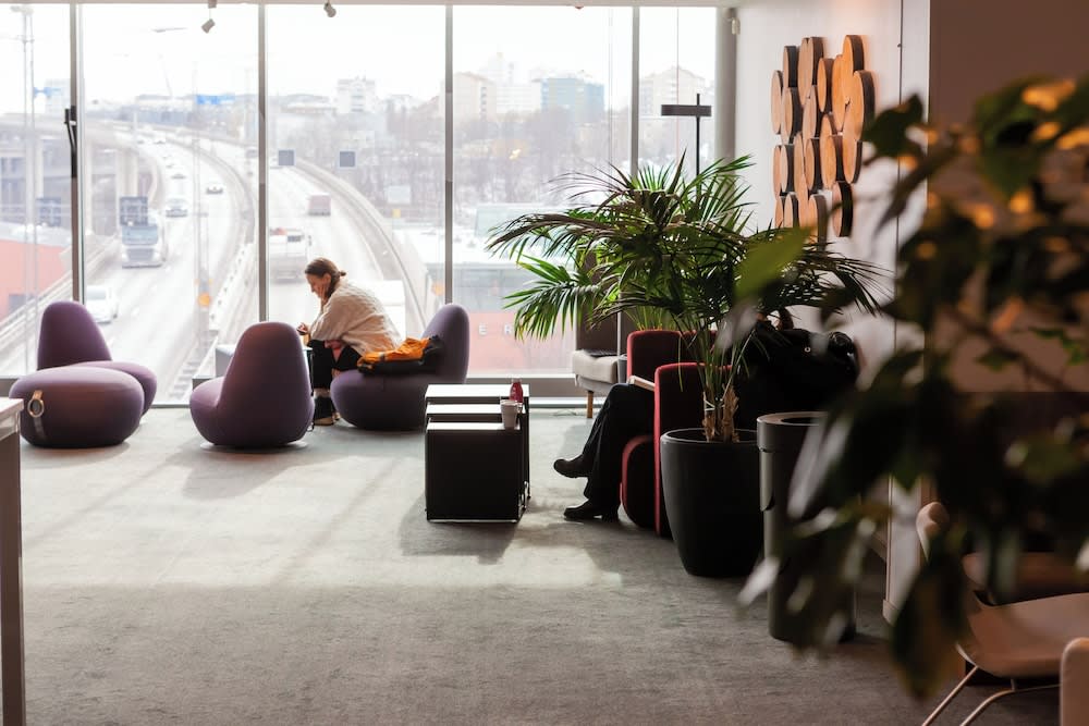 Siddeområde i lobbyen