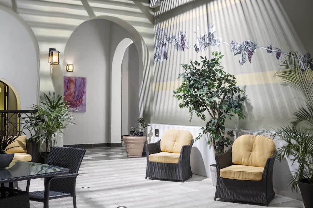 Siddeområde i lobbyen