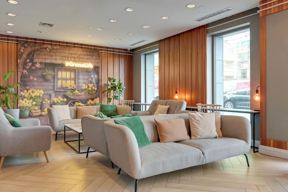 Siddeområde i lobbyen