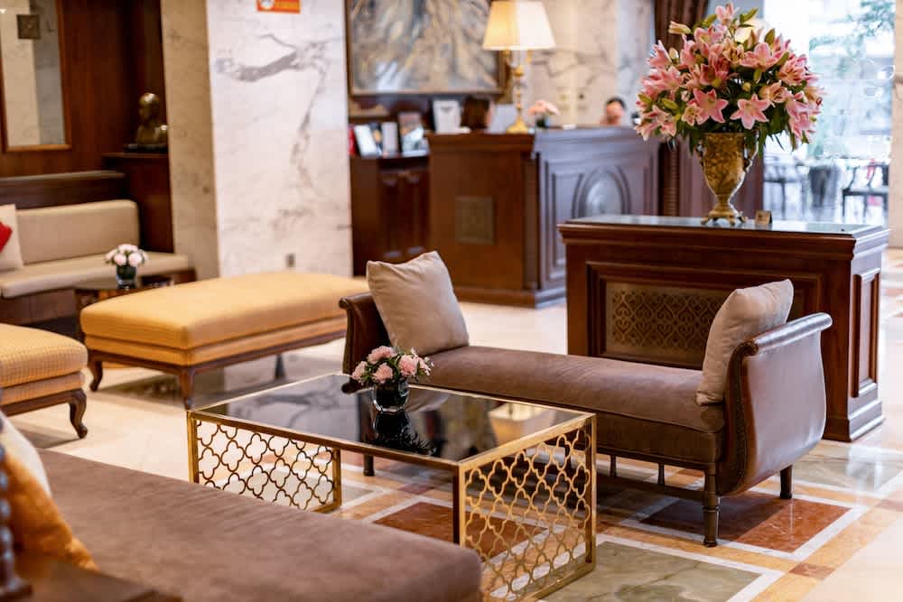 Siddeområde i lobbyen