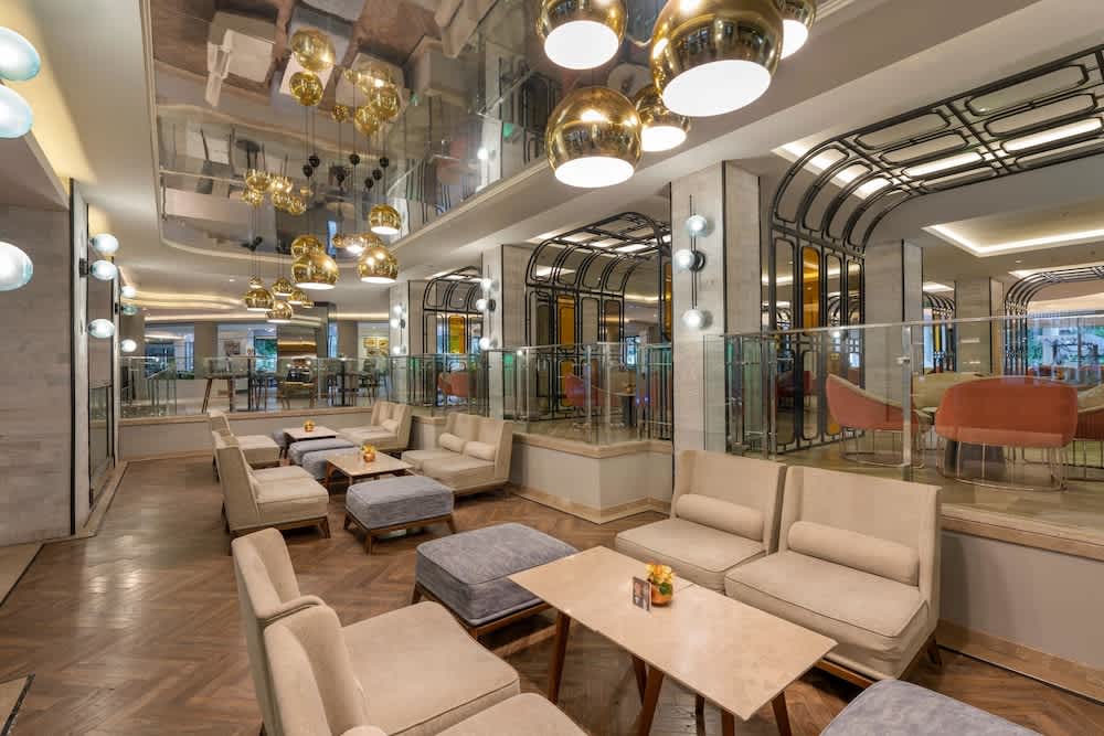 Siddeområde i lobbyen