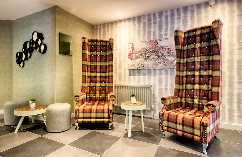 Siddeområde i lobbyen