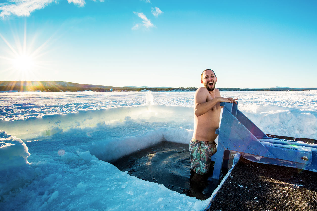 Isbad og sauna - en del af saunaritualet